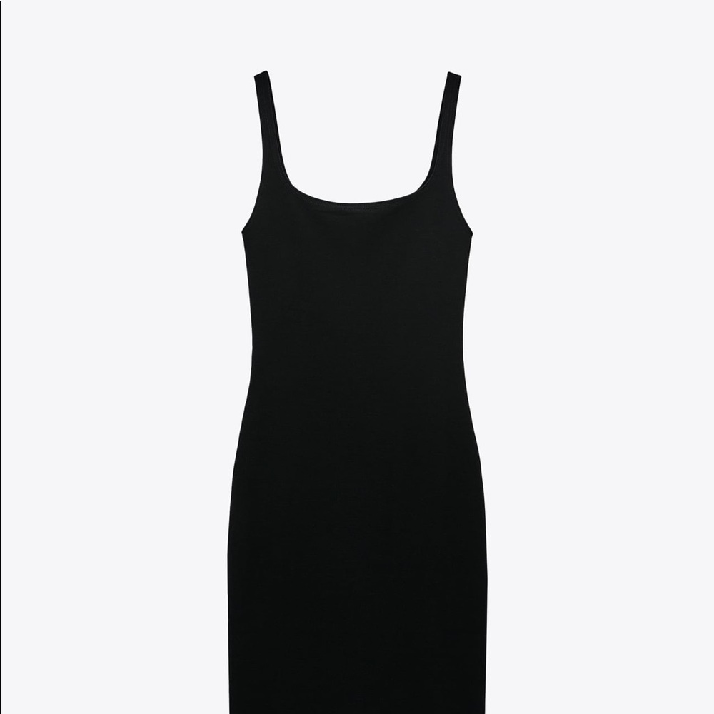2 Zara bodycon midi dresses in Black and Tan